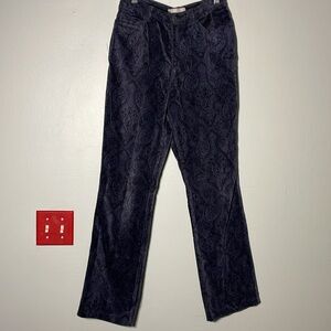 Kate hill paisley velvet straight leg pants 2P